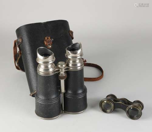 Two antique binoculars