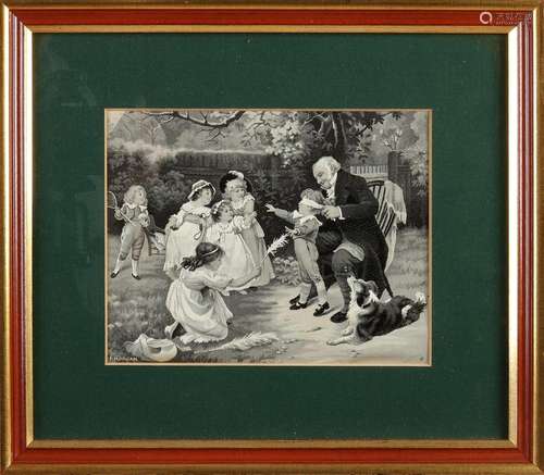 F. Morgan, Children playing in the garden