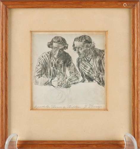 Hand-signed lithograph Toorop, Apostles Thomas and Thaddeus