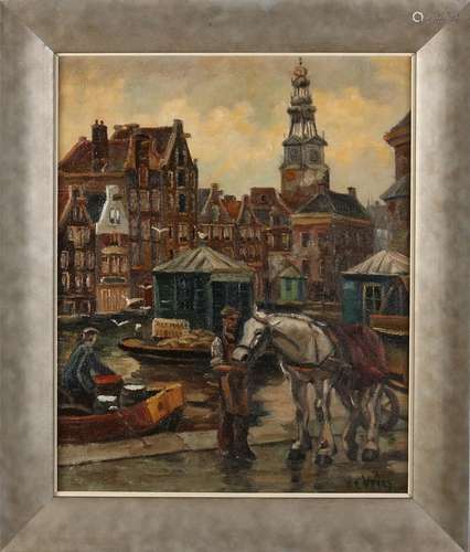 De Vries, Cityscape Amsterdam 'Alkmaar jetty'