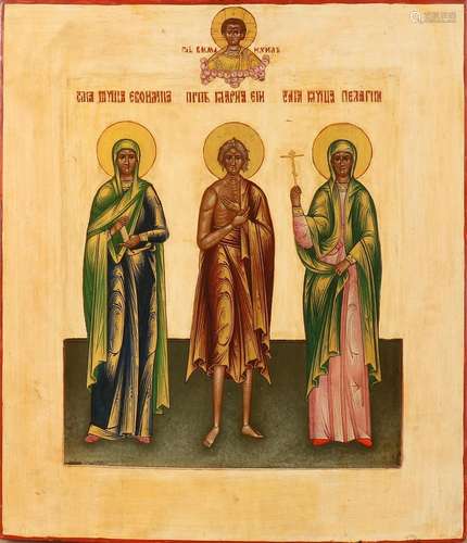 Russian icon, Three female saints