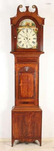 Antique English grandfather clock, H 225 cm.