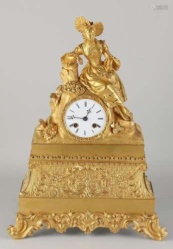 Fire-gilt Charles Dix mantel clock, 1890