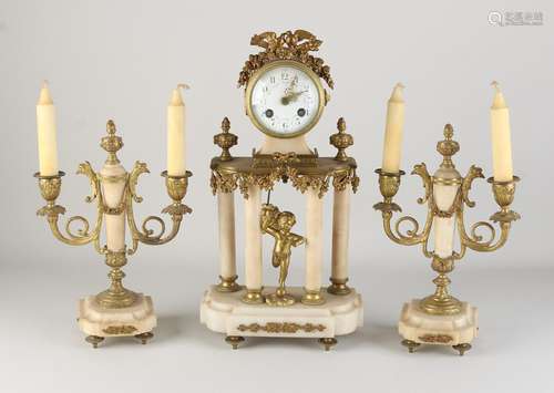 Antique French clock set, 1890