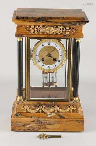 Antique French Napoleon II glass mantel clock