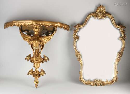 Italian mirror with console