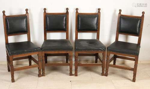 Four oak chairs