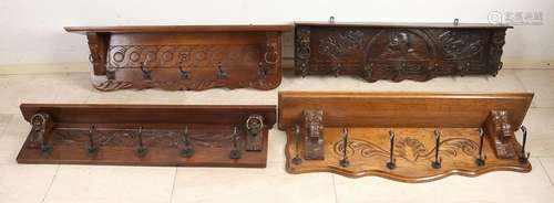 4x Antique coat racks