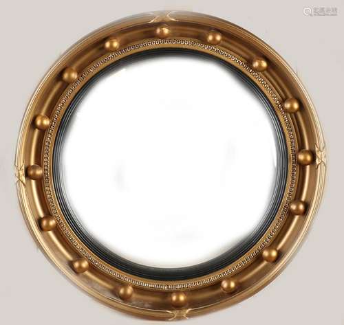 Mirror with convex mirror glass Ø 42 cm.