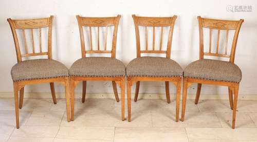 Four 18th century elm wood chairs