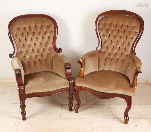 Pair of antique English armchairs