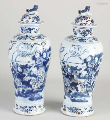 Two Chinese lidded vases