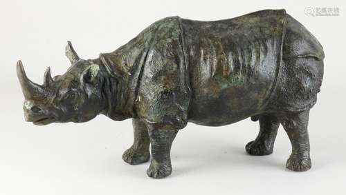 Solid bronze rhinoceros