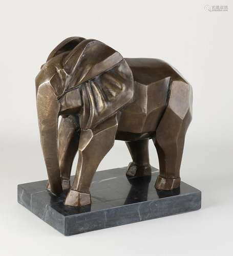 Bronze elephant in Art Deco style