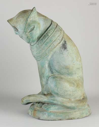 Egyptian bronze cat, H 45 cm.