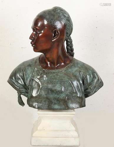 Very large bronze Indian bust