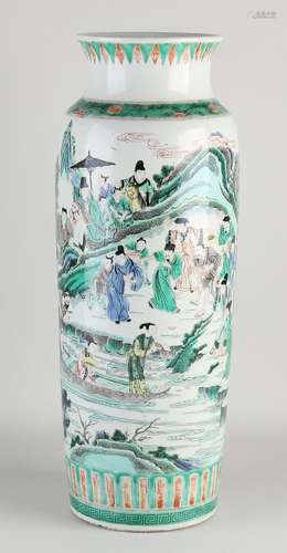 Large Familie Verte vase, H 48 cm.