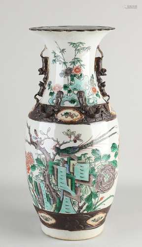 Antique Chinese Cantonese vase, H 44.5 cm.