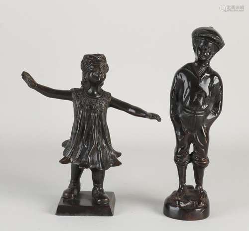 Two bronze figures