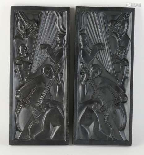 Two bronze wall plaques by Jan & Joël Martel