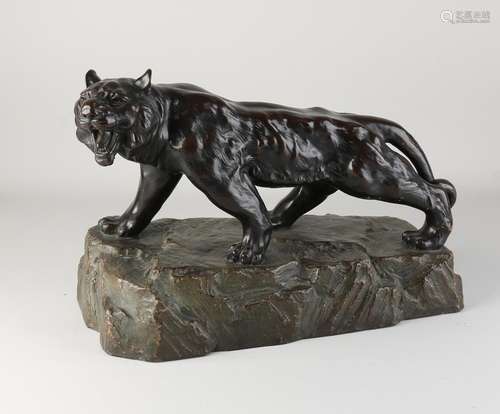 Antique terracotta tiger, 1900