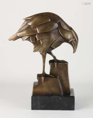 Bronze bird in Art Deco style, H 34 cm.