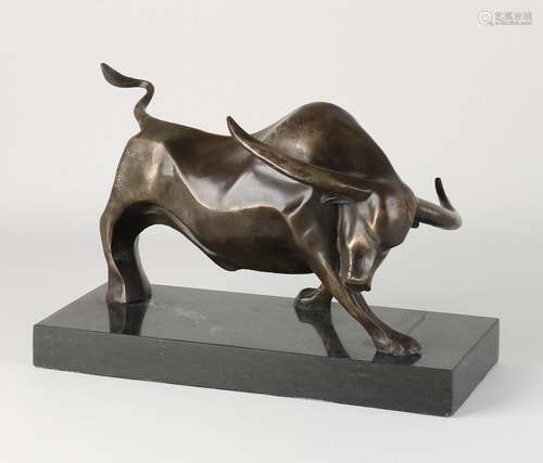 Bronze bull in Art Deco style