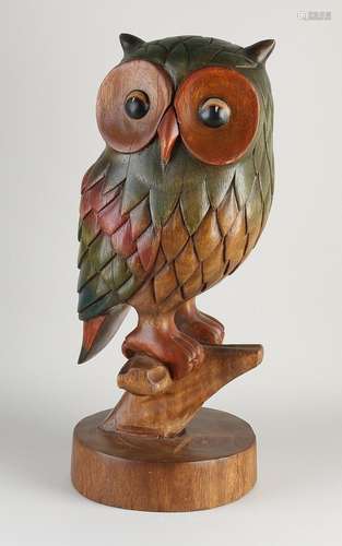 Carved hardwood owl