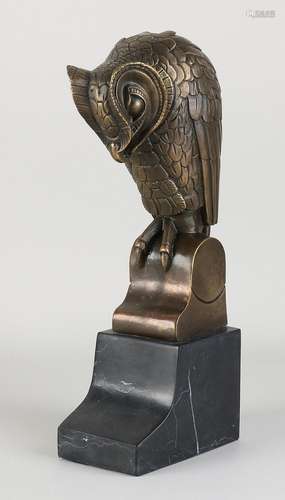 Bronze figure, Owl in Art Deco style