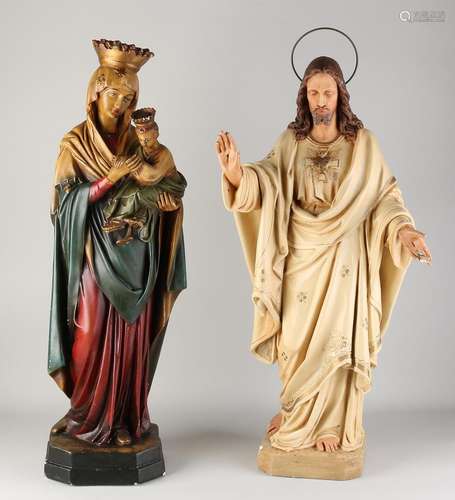 Two antique holy statues