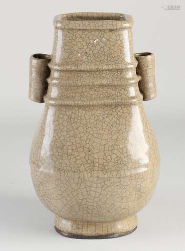 Chinese celadon ear vase, H 24 cm.