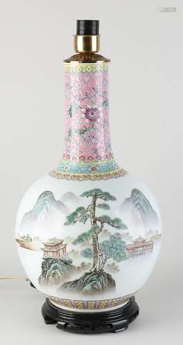 Chinese vase as lamp, H 53 cm.