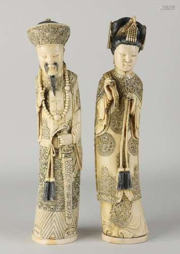 Two antique Chinese ivory figures