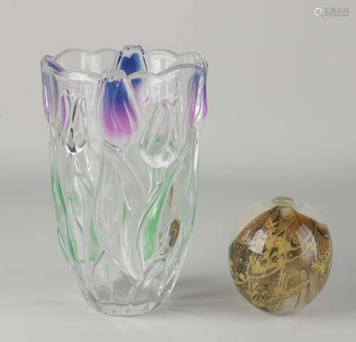 Two glass vases