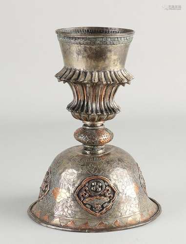 Antique Tibetan Mass cup, H 17.5 cm.