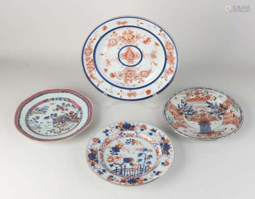 Four 18th century Chinese plates Ø 22.5 - 27 cm.