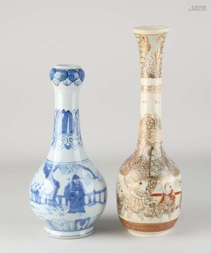 Two Chinese vases, H 25.5 - 31 cm.