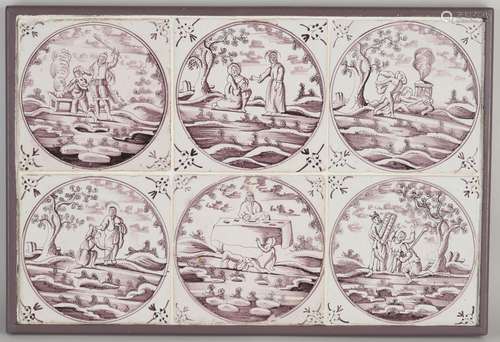 Antique tile tableau