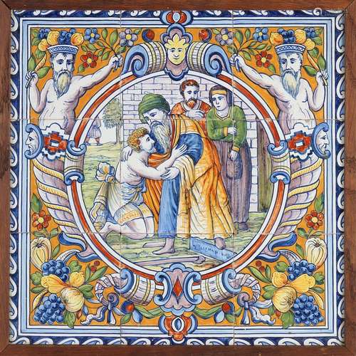 Majolica tile panel