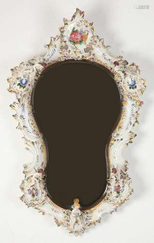 Large Italian Fayence mirror