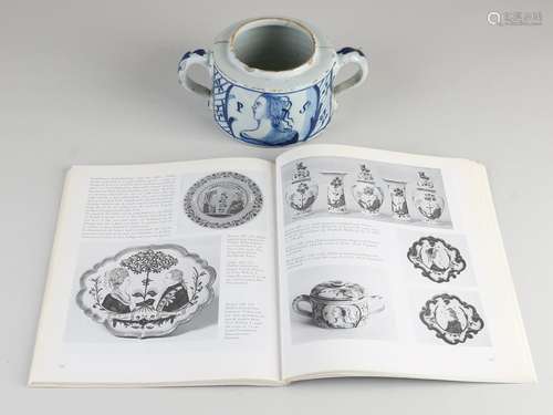 Rare Delft butter pot + book