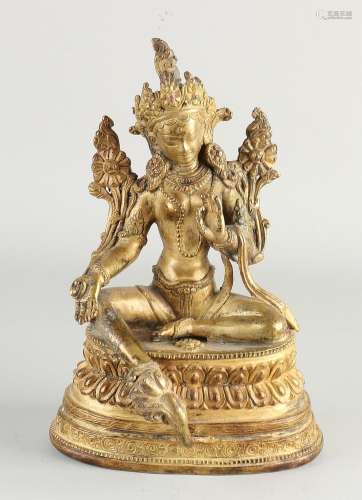Gilded Buddha, H 21 cm.
