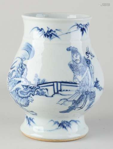 Vase with blue dragon, H 22 cm.