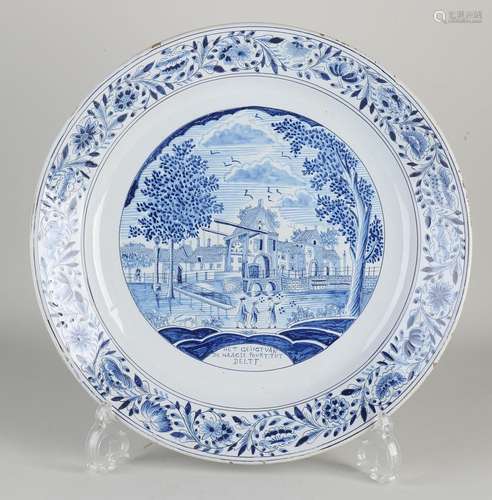 Antique Delft wall dish Ø 32 cm.