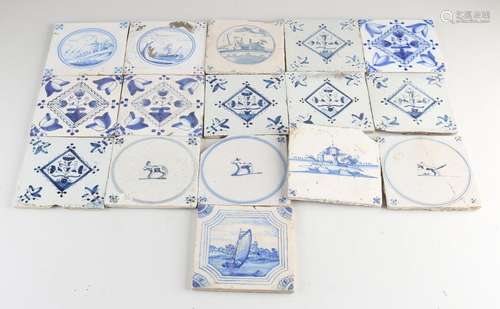 Lot of tiles, various (16 pcs.)