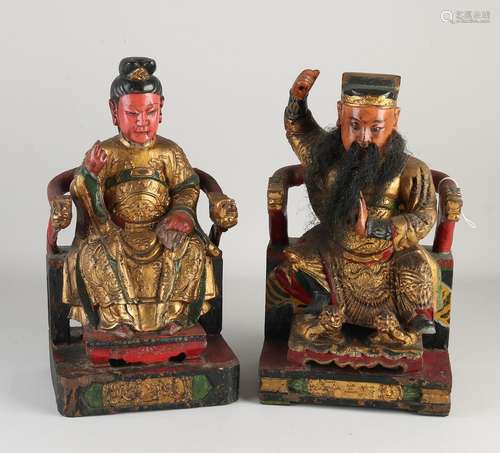 2x Antique Chinese Temple Guards