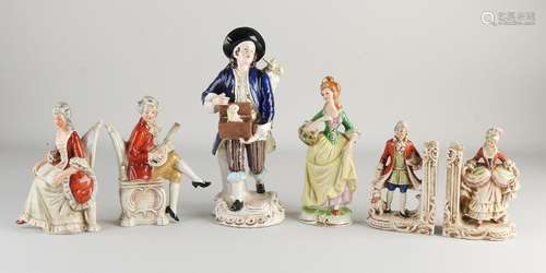 Six porcelain figures