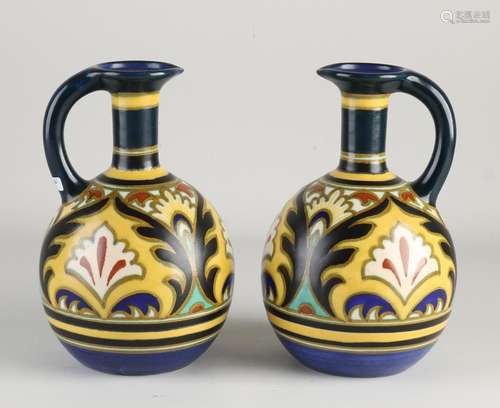 Two pottery jugs, 1915