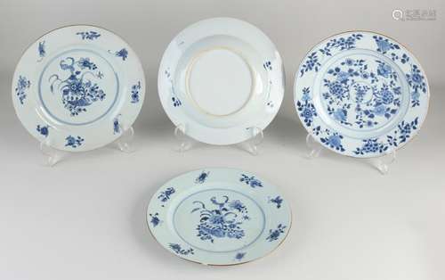 Four 18th century Chinese plates Ø 23 cm.