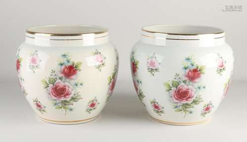 Two Gouda flower pots, 1930